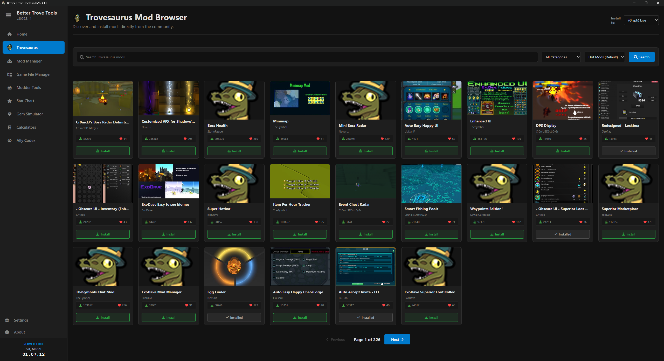 Trovesaurus Integration